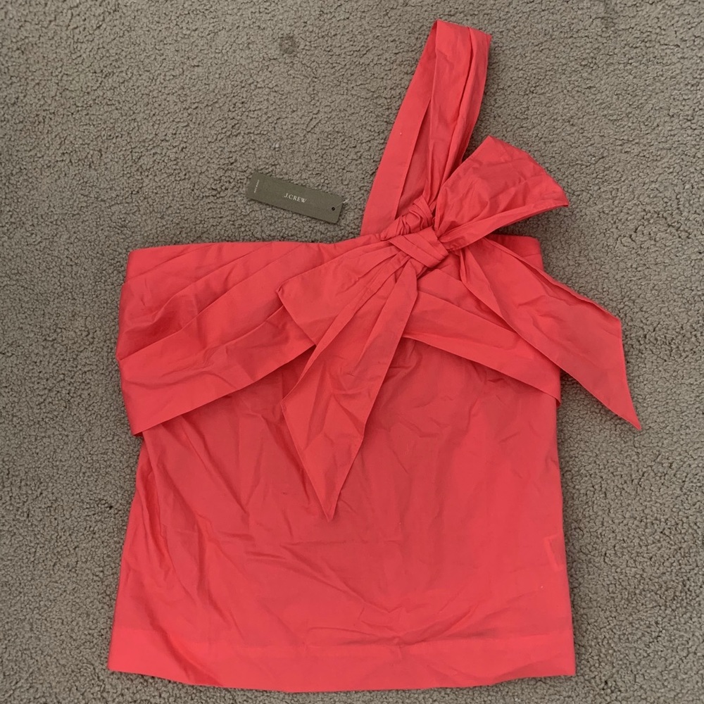 **SOLD** J. Crew Coral One-Shoulder Top sz. 4